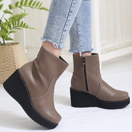 [GIRLS GOOB] Women's Comfortable Wedge Sandal Platform Boots, Synthetic Leather- Made in KOREA